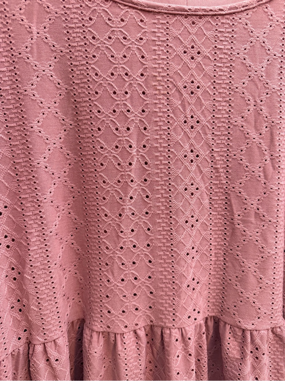 Vibe Dusty Rose Eyelet Babydoll dress - Picture 2 of 5